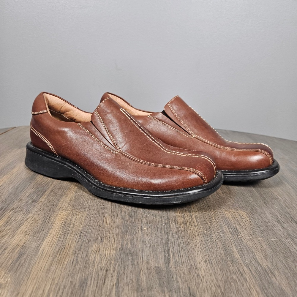 Kenneth Cole Reaction Mens 8‎ Leather Slip On Loafers Comfort Brown Shoes